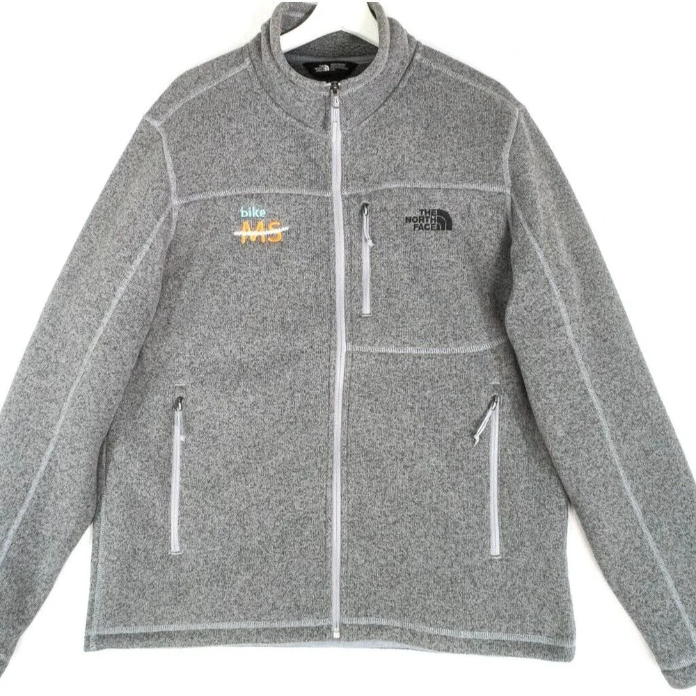 The North Face Jacket Men's Large Gray Full Zip Sweater Jacket Outdoor